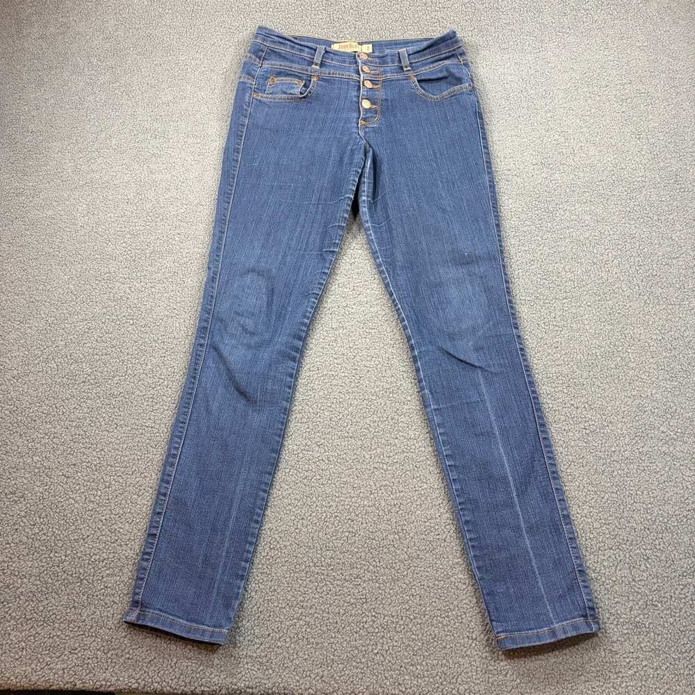 Judy Blue Jeans Womens 7 Blue Skinny High Rise Button Fly Denim 8160 Stretch